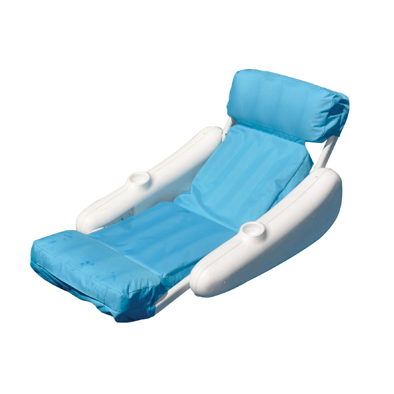 Swim Central Inflatable Swimming Pool Floating Lounge Seat - 66" - Blue and White